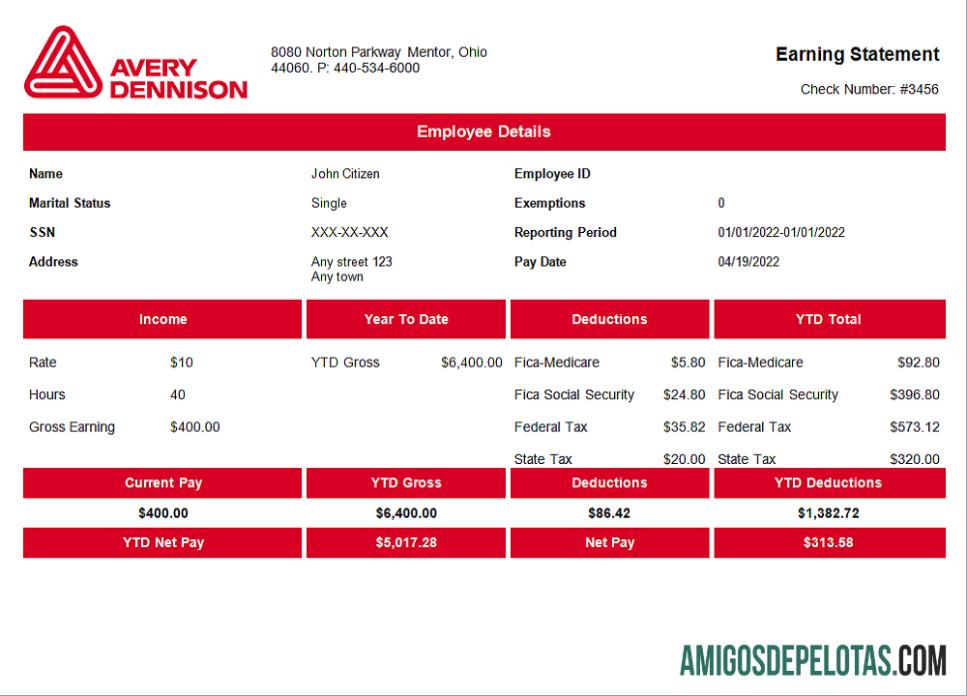 Para download Modelo de folha de funcionário da USA Packaging Company em formato Word e PDF, versão 2